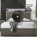 ACME 27647EK Escher Eastern King Bed, LED & Gray Oak