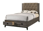 ACME 27667EK Avantika Eastern King Bed with Storage, Fabric & Rustic Gray Oak