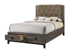 ACME 27667EK Avantika Eastern King Bed with Storage, Fabric & Rustic Gray Oak