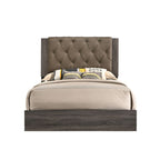 ACME 27680Q Avantika Queen Bed, Fabric & Rustic Gray Oak