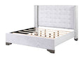 ACME 27697EK Artesia Eastern King Bed, Tan Fabric & Salvaged Natural Finish
