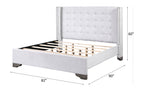 ACME 27697EK Artesia Eastern King Bed, Tan Fabric & Salvaged Natural Finish