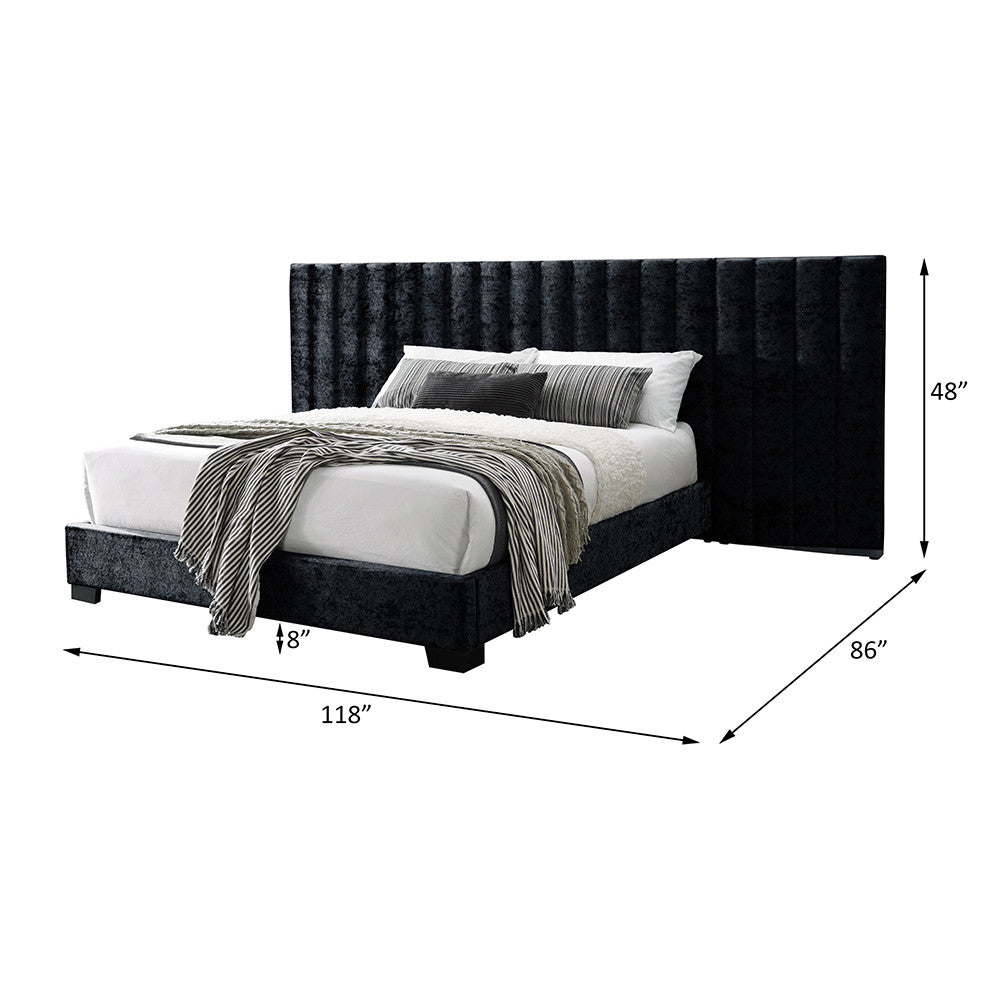 ACME 27760Q Rivas Queen Bed, Black Fabric