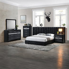 ACME 27760Q Rivas Queen Bed, Black Fabric