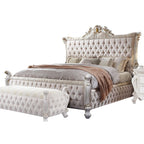ACME 27877EK Picardy Fabric & Antique Pearl Bed