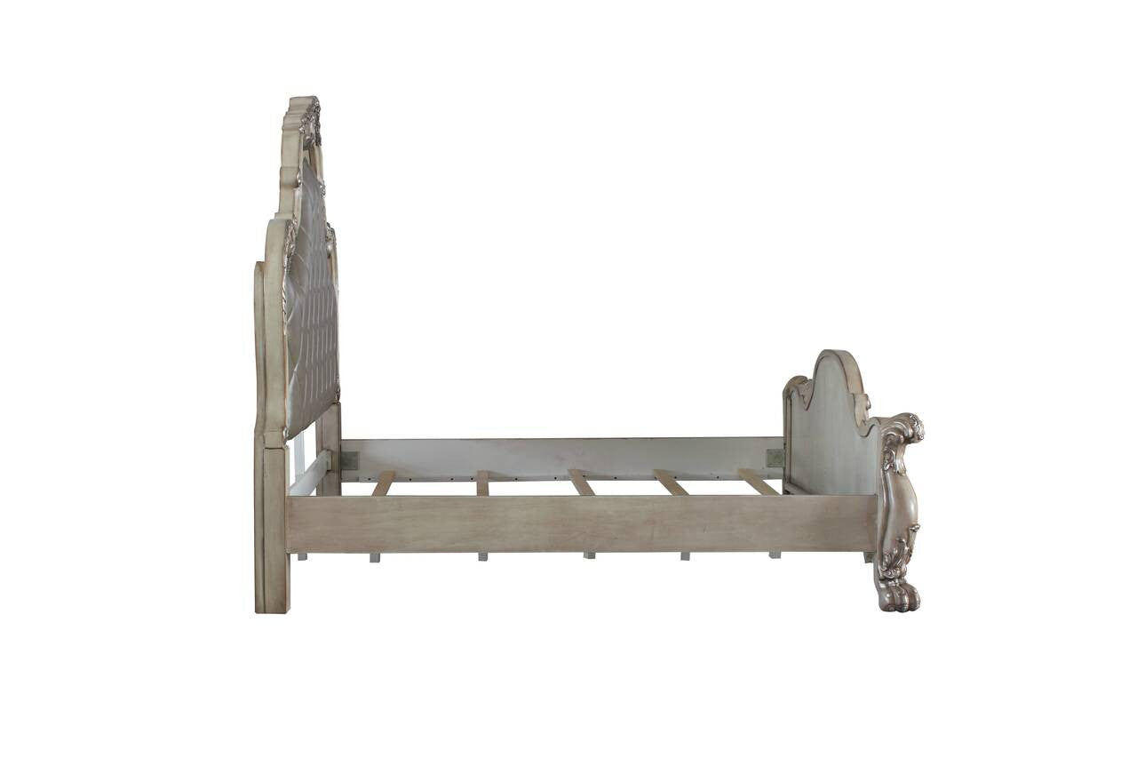 ACME 28164CK Dresden California King Bed, Vintage Bone White & PU