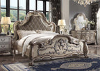 ACME 28167EK Dresden Eastern King Bed, Vintage Bone White & PU