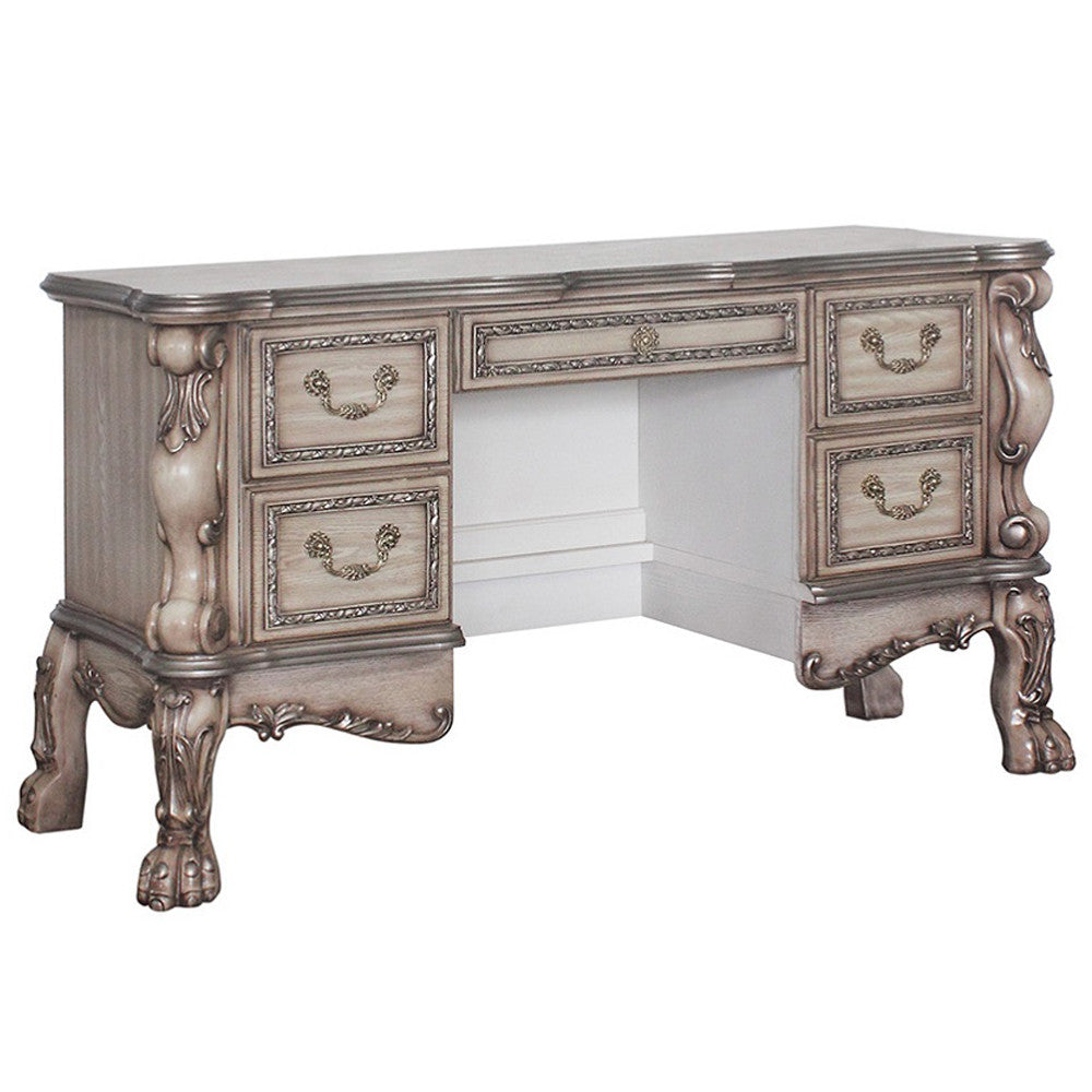 ACME 28193 Dresden Vanity Desk, Vintage Bone White