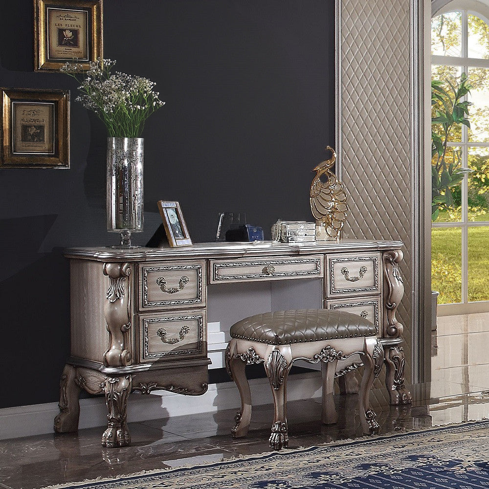 ACME 28193 Dresden Vanity Desk, Vintage Bone White
