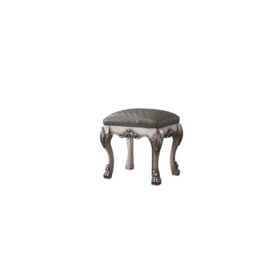 ACME 28195 Dresden Vanity Stool, Vintage Bone White & PU