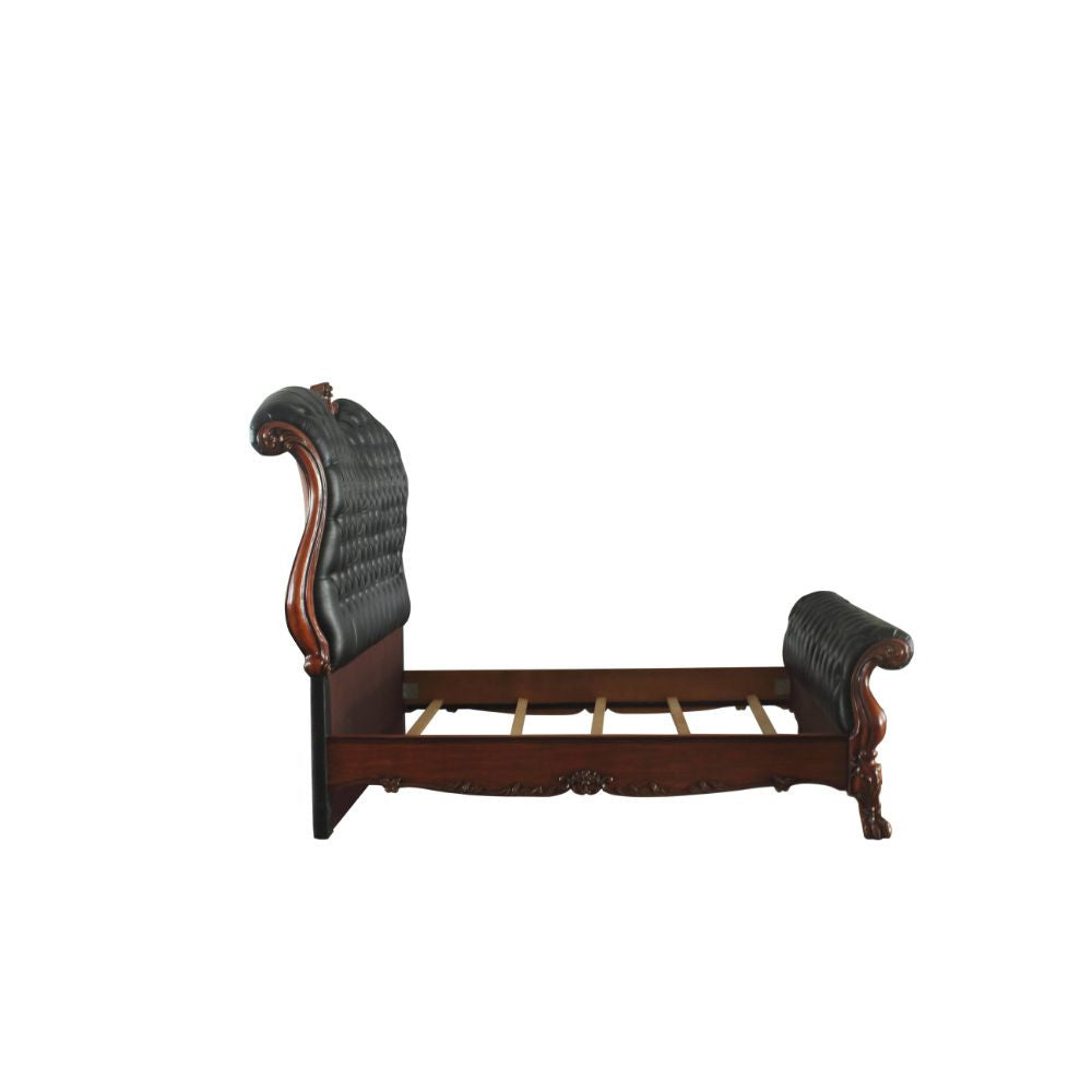 ACME 28230Q Dresden Queen Bed, PU & Cherry Oak