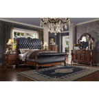 ACME 28230Q Dresden Queen Bed, PU & Cherry Oak