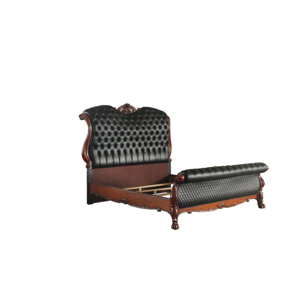 ACME 28230Q Dresden Queen Bed, PU & Cherry Oak