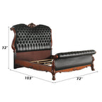 ACME 28230Q Dresden Queen Bed, PU & Cherry Oak