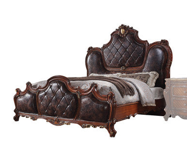 ACME 28237EK Picardy Eastern King Bed, PU & Cherry Oak