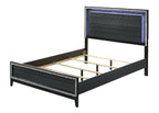 ACME 28430Q Haiden Queen Bed, LED & Weathered Black Finish