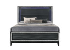 ACME 28430Q Haiden Queen Bed, LED & Weathered Black Finish
