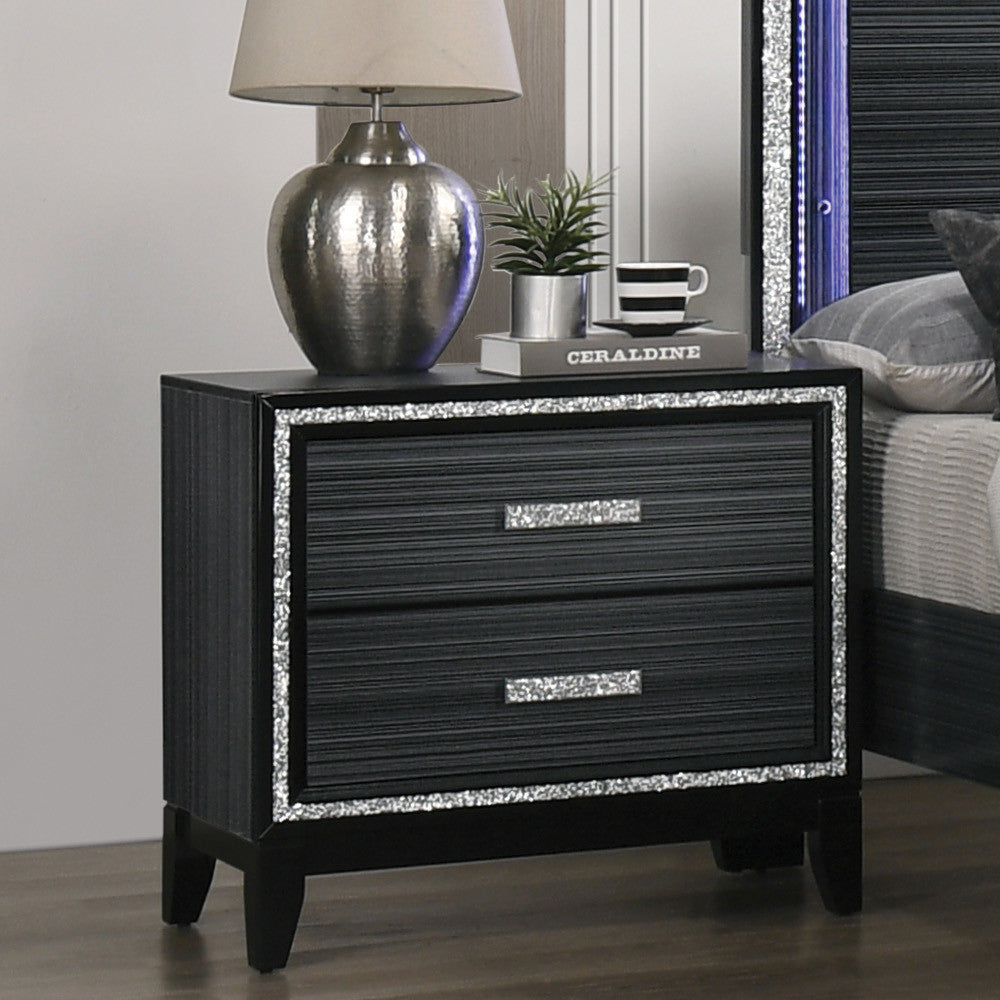ACME 28433 Haiden Nightstand, Weathered Black Finish