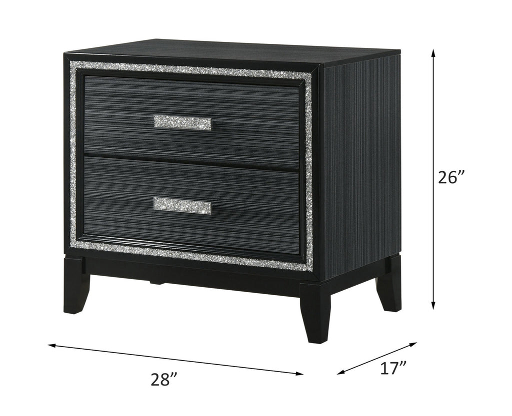 ACME 28433 Haiden Nightstand, Weathered Black Finish