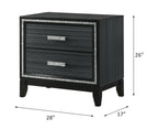 ACME 28433 Haiden Nightstand, Weathered Black Finish