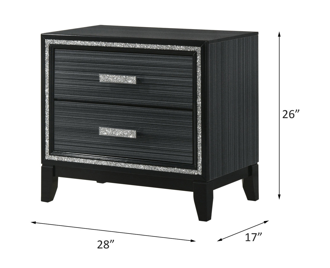 ACME 28433 Haiden Nightstand, Weathered Black Finish