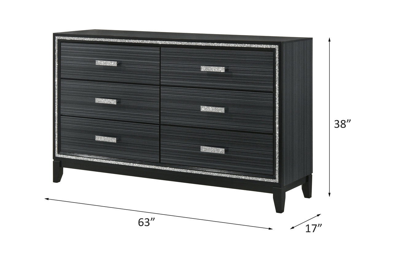 ACME 28435 Haiden Dresser, Weathered Black Finish