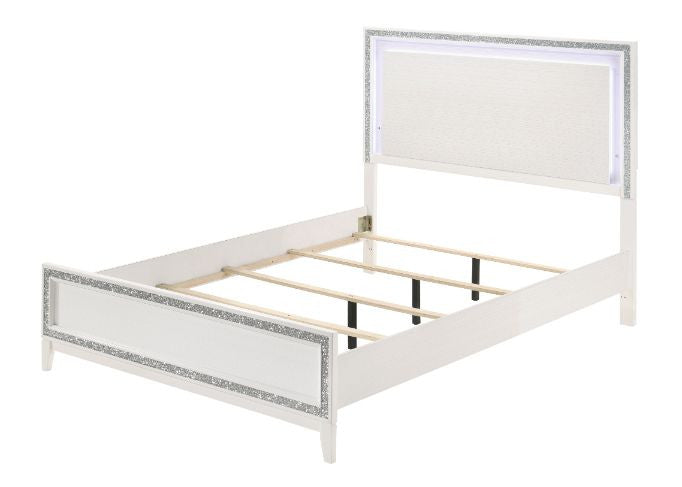 ACME 28450Q Haiden Queen Bed, LED & White Finish