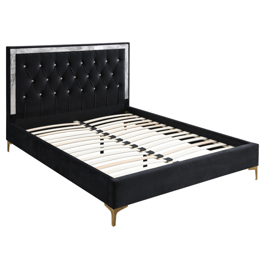 ACME 28987EK Rowan Eastern King Bed, Black Fabric