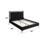 ACME 28987EK Rowan Eastern King Bed, Black Fabric