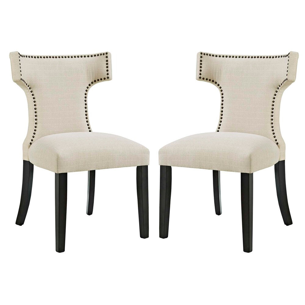 Modway EEI-2741 Curve Fabric Dining Side Chair Set of 2