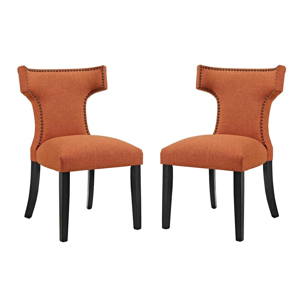 Modway EEI-2741 Curve Fabric Dining Side Chair Set of 2