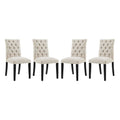 Modway EEI-3475 Duchess Fabric Dining Chair Set of 4