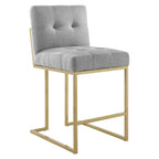 Modway EEI-3852 Privy Gold Stainless Steel Upholstered Fabric Counter Stool
