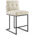 Modway EEI-3854 Privy Black Stainless Steel Upholstered Fabric Counter Stool