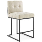 Modway EEI-3854 Privy Black Stainless Steel Upholstered Fabric Counter Stool