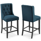 Modway EEI-4020 Baronet Upholstered Fabric Counter Bar Stool Set of 2