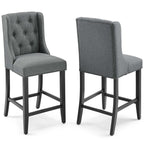 Modway EEI-4020 Baronet Upholstered Fabric Counter Bar Stool Set of 2