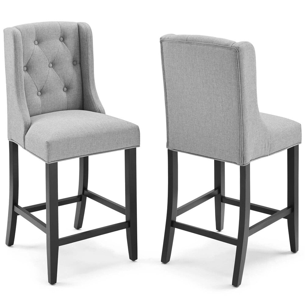 Modway EEI-4020 Baronet Upholstered Fabric Counter Bar Stool Set of 2