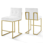 Modway EEI-4154 Privy Gold Stainless Steel Upholstered Fabric Counter Stool Set of 2