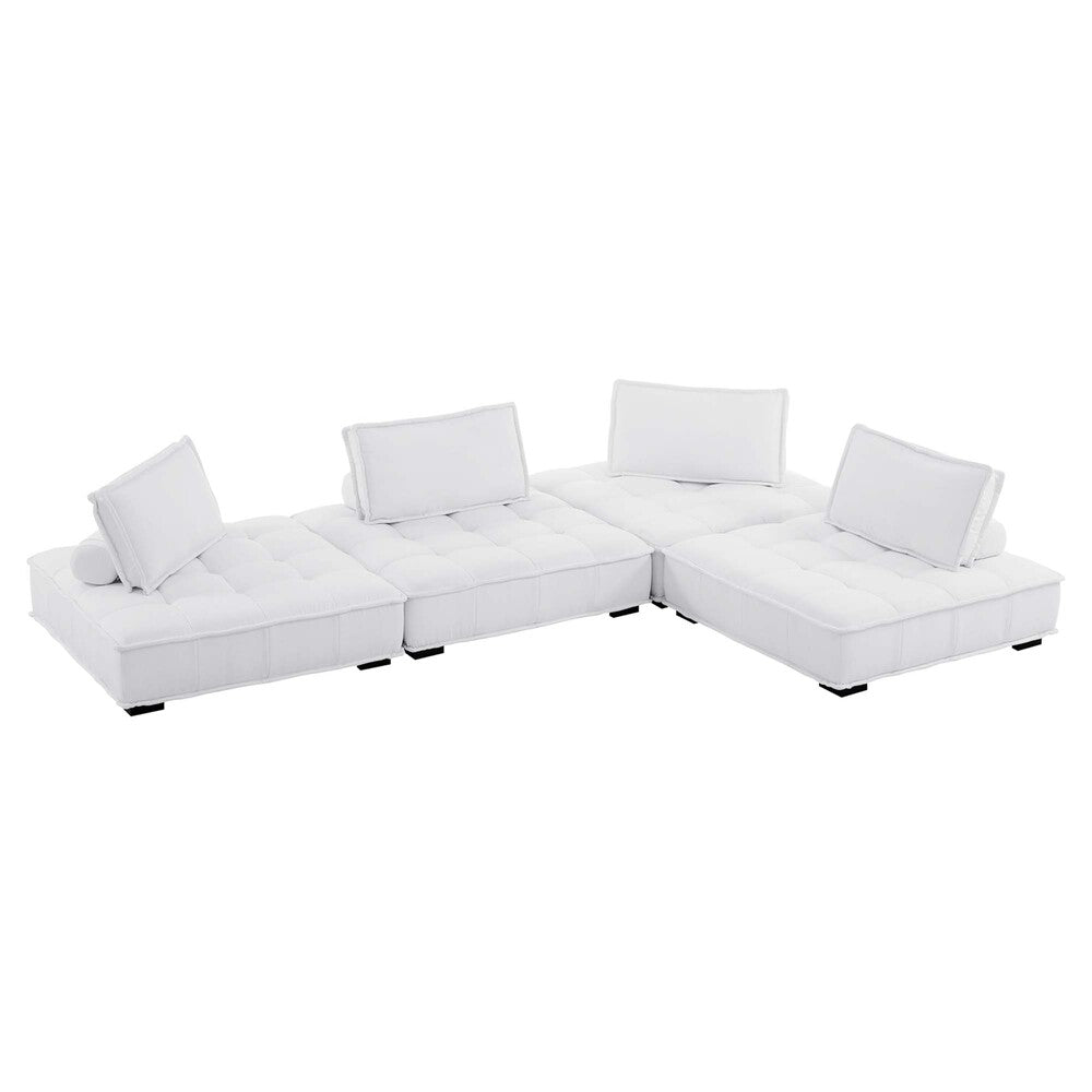 Modway EEI-5208 Saunter 4-Piece Tufted Fabric Fabric Sectional Sofa