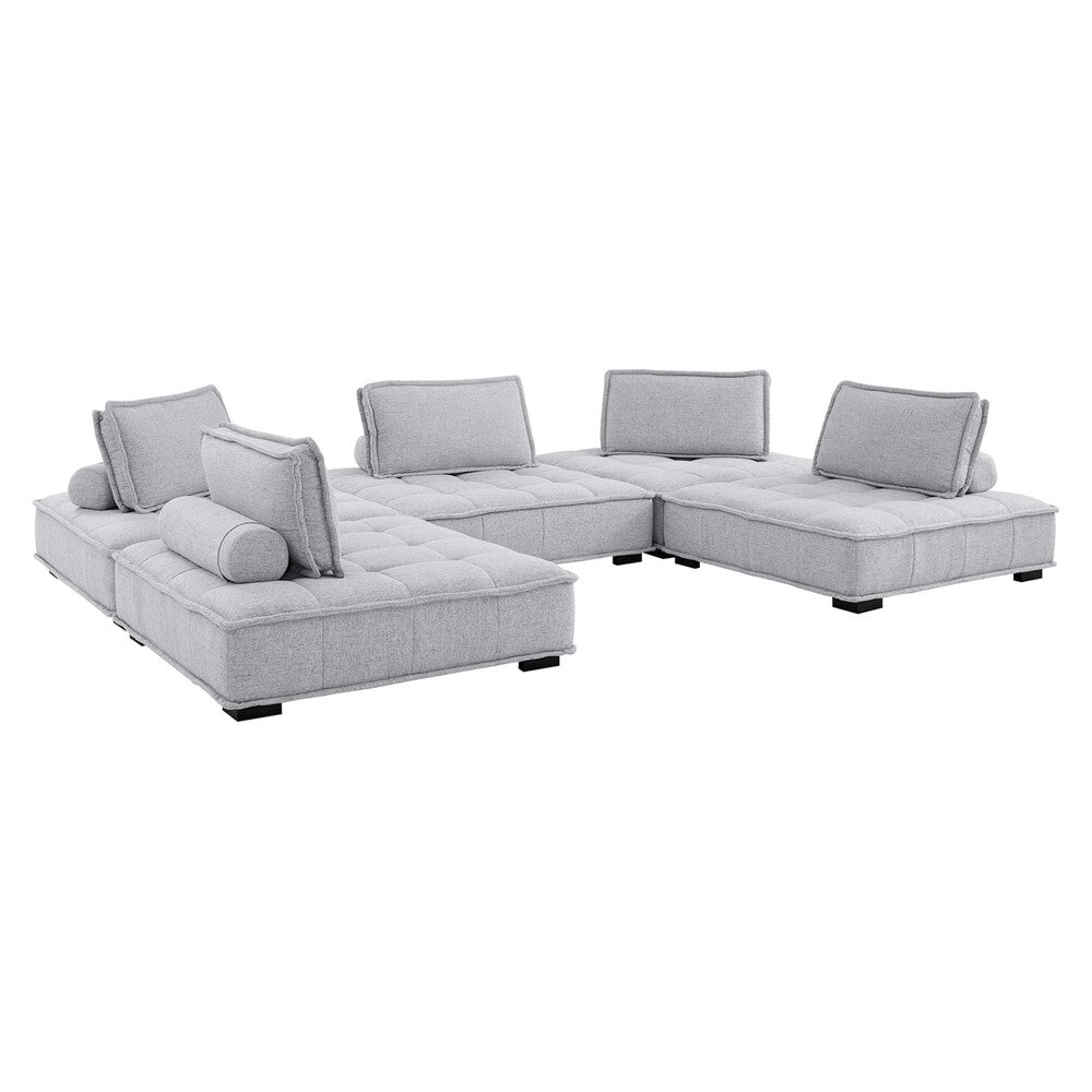 Modway EEI-5210 Saunter 5-Piece Tufted Fabric Fabric Sectional Sofa
