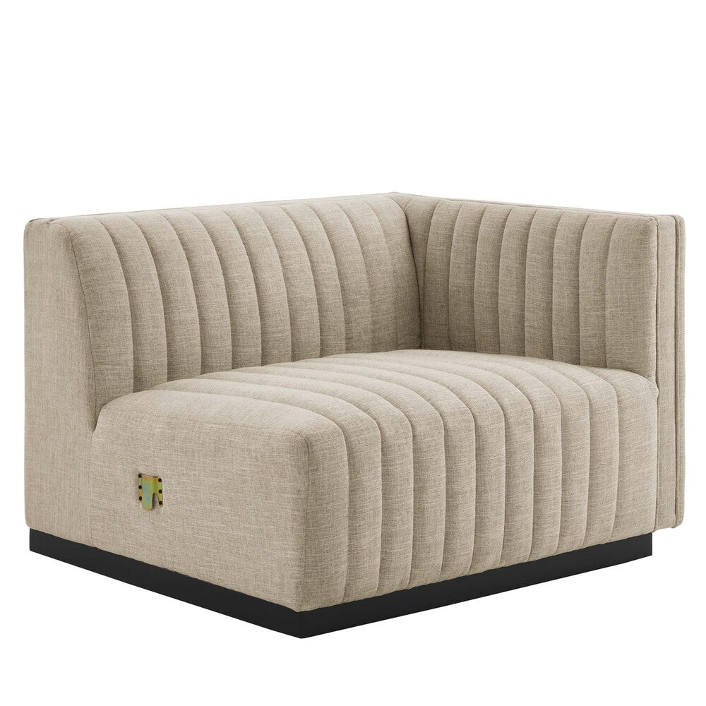 Modway EEI-5493 Conjure Channel Tufted Upholstered Fabric Right-Arm Chair