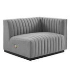 Modway EEI-5493 Conjure Channel Tufted Upholstered Fabric Right-Arm Chair