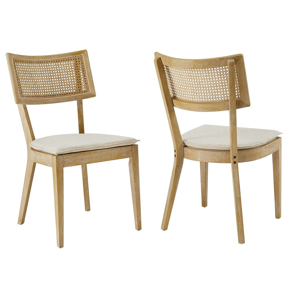Modway EEI-6080 Caledonia Fabric Upholstered Wood Dining Chair Set of 2