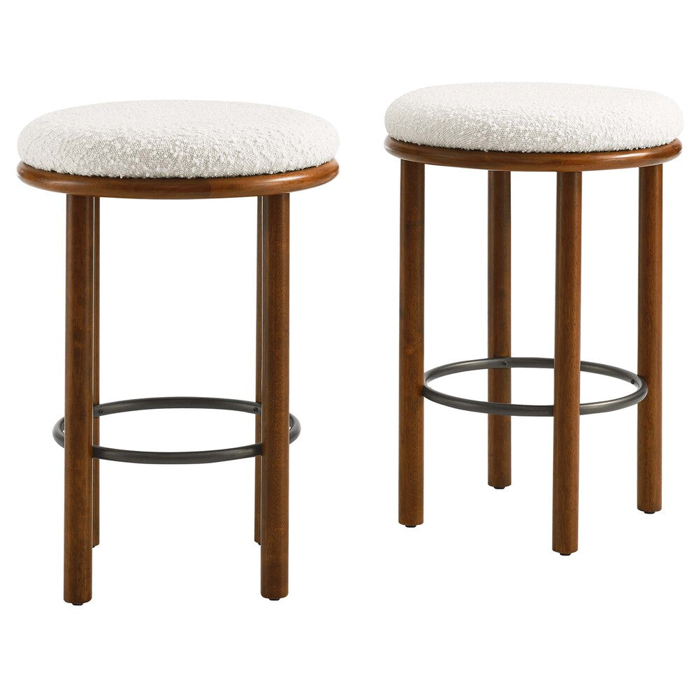 Modway EEI-6818 Fable Boucle Fabric Counter Stools Set of 2