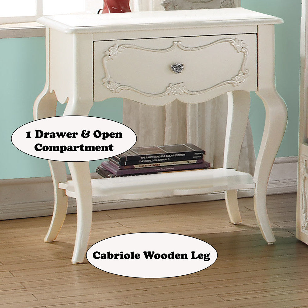 ACME 30509 Edalene Nightstand, Pearl White