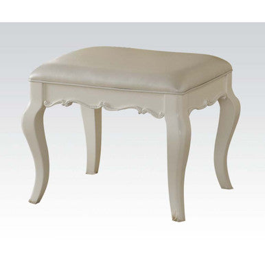 ACME 30519 Edalene Vanity Stool, Pearl White