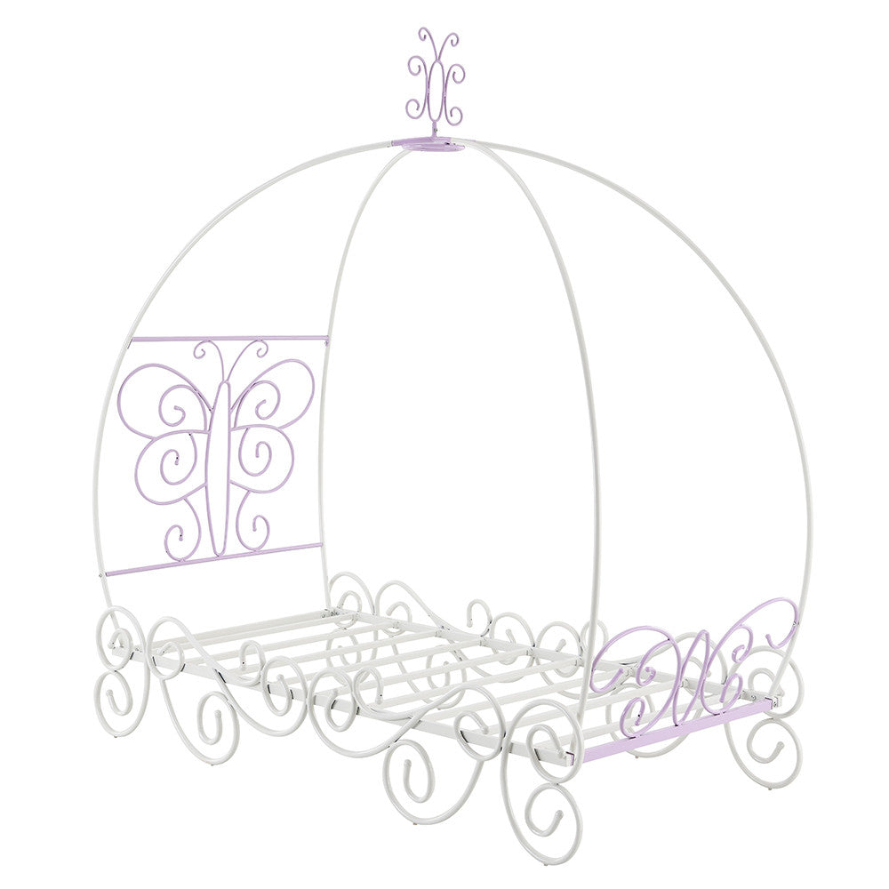 ACME 30530T Priya II Twin Bed with Canopy, White & Light Purple