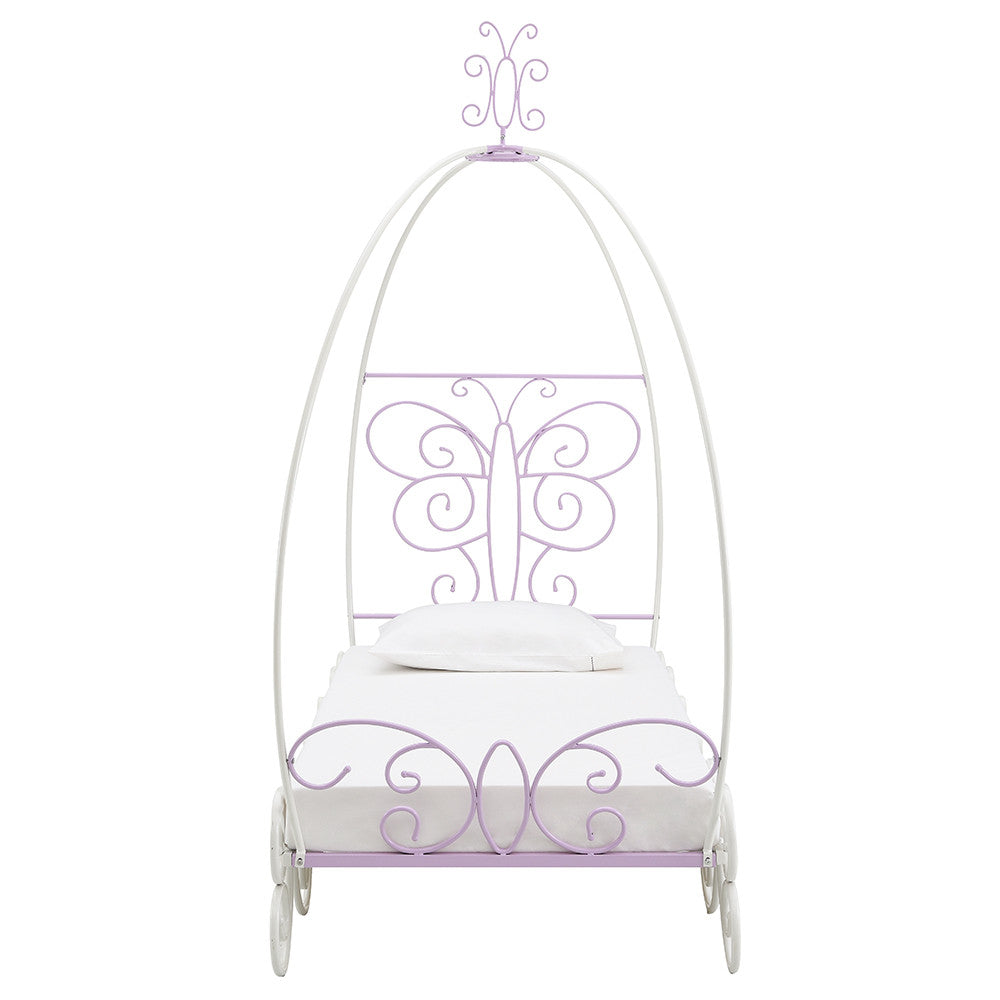 ACME 30530T Priya II Twin Bed with Canopy, White & Light Purple