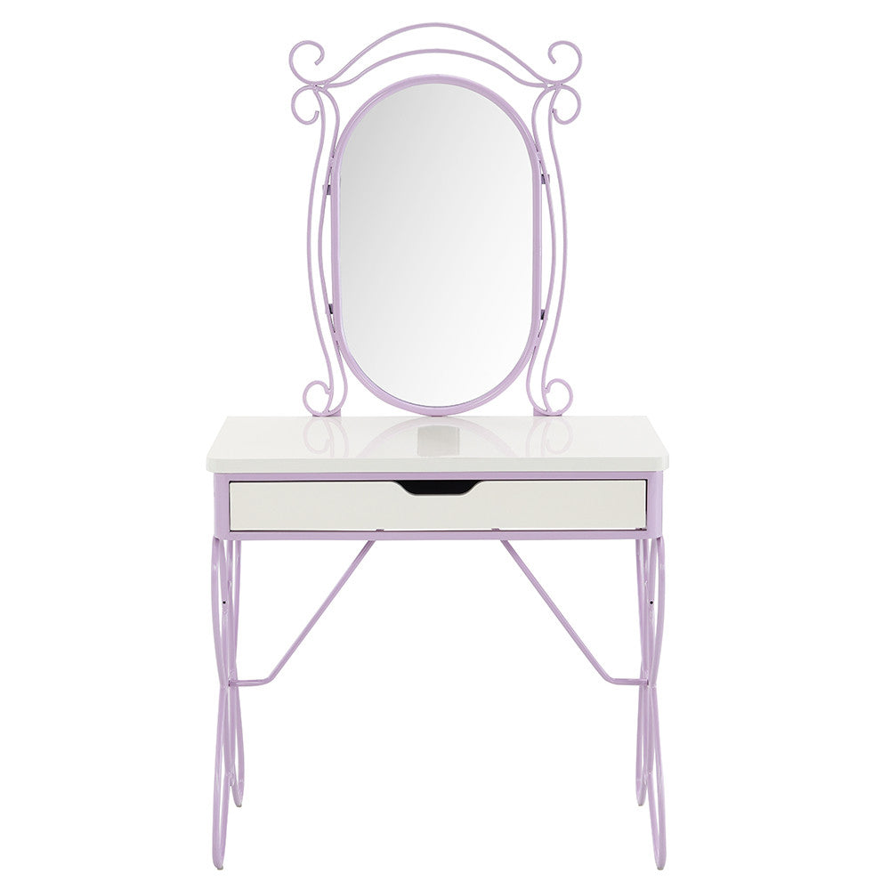 ACME 30539 Priya II Vanity Set, White & Light Purple